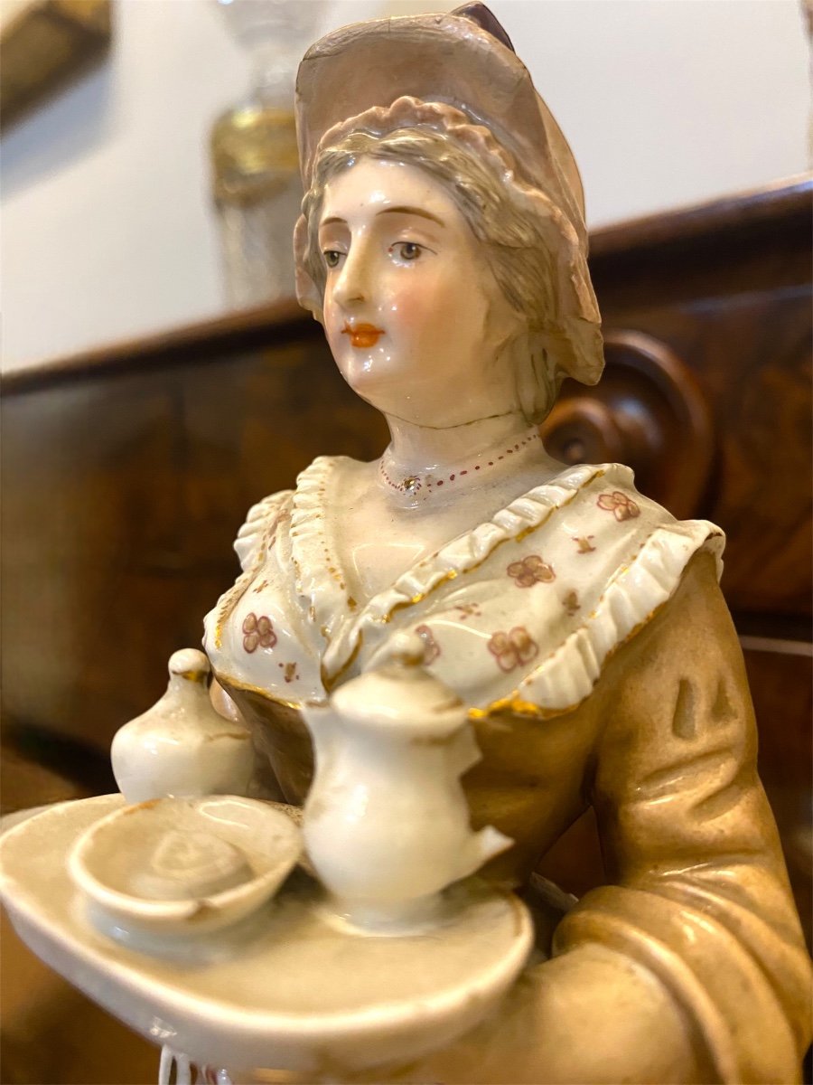 Raffinée Paire De Figurines En Porcelaine. Saxe, 19e Siècle-photo-4