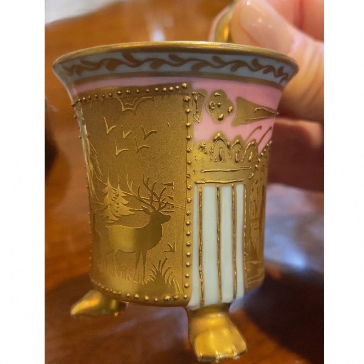 Elegant Cup And Saucer. Czechoslovakian, 20th Century-photo-4
