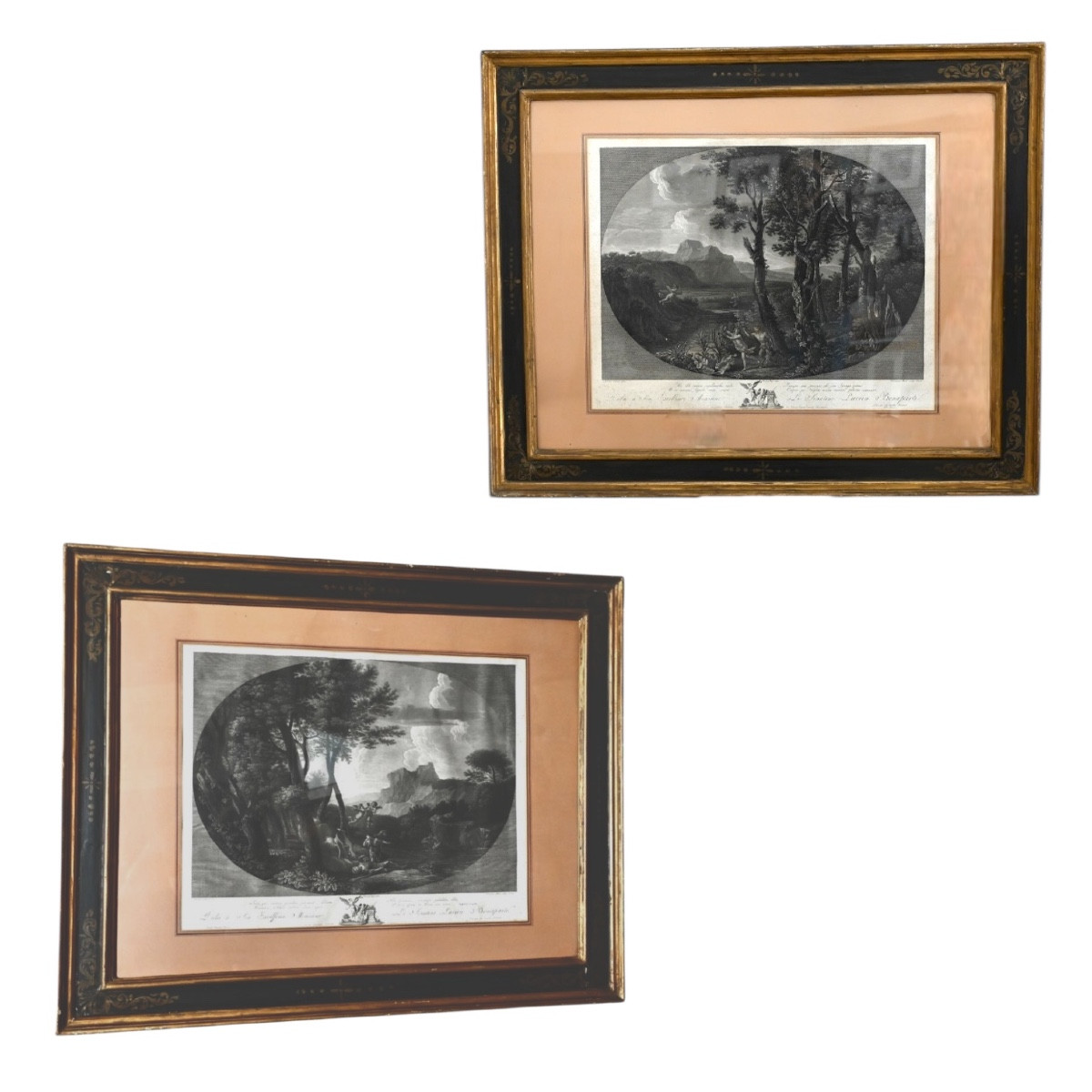 Pair Of French Engravings "adonis And Venus" - "nymph And Satyr". Francesco Morelli,