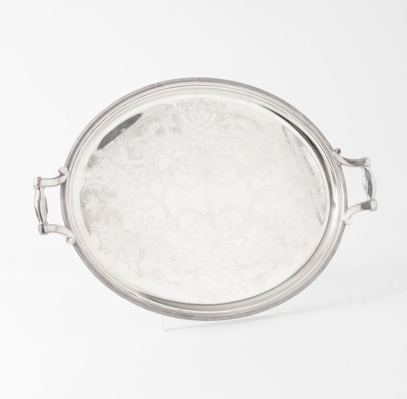 Oval serving tray, silver-plated. Christofle, 20th century-photo-3