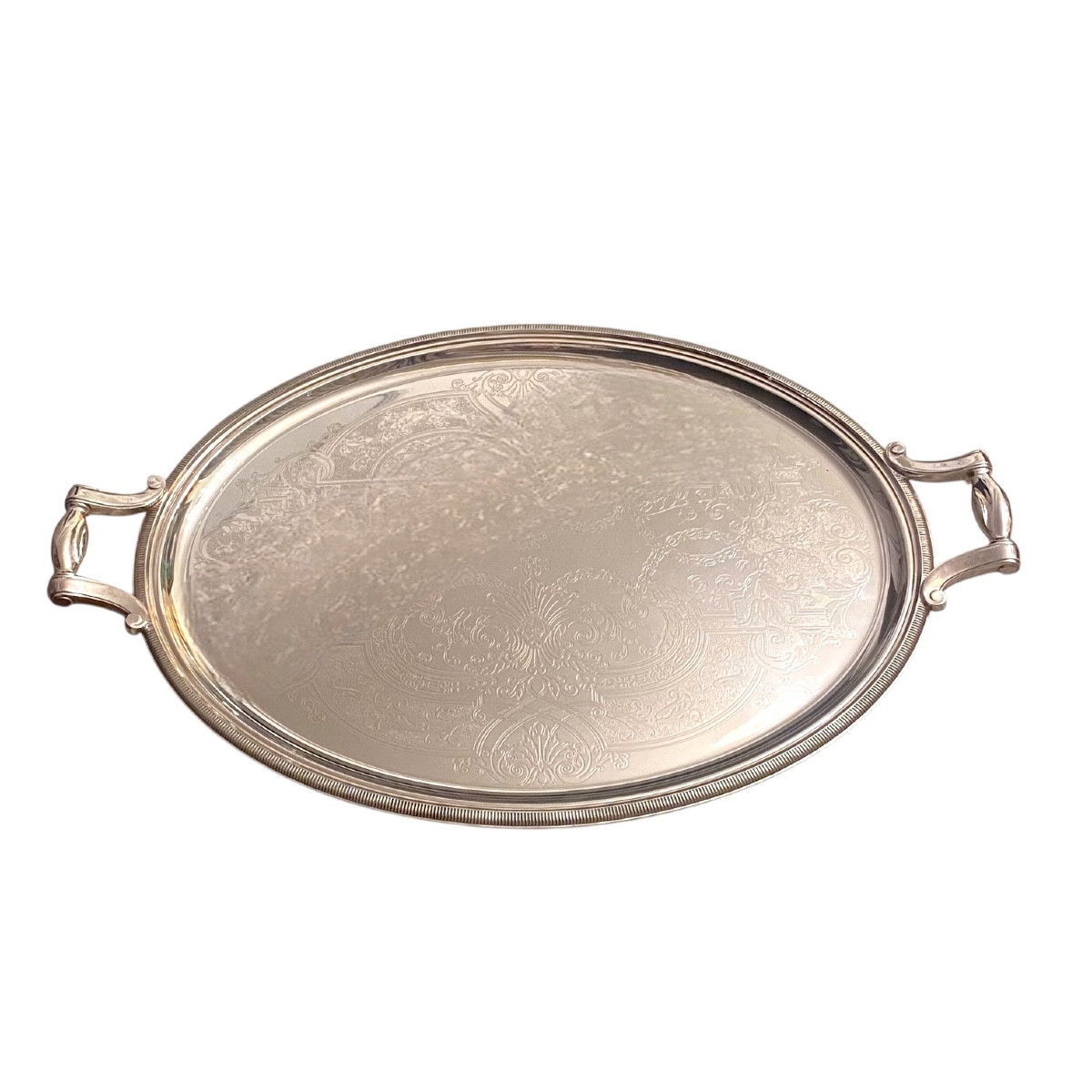 Oval serving tray, silver-plated. Christofle, 20th century