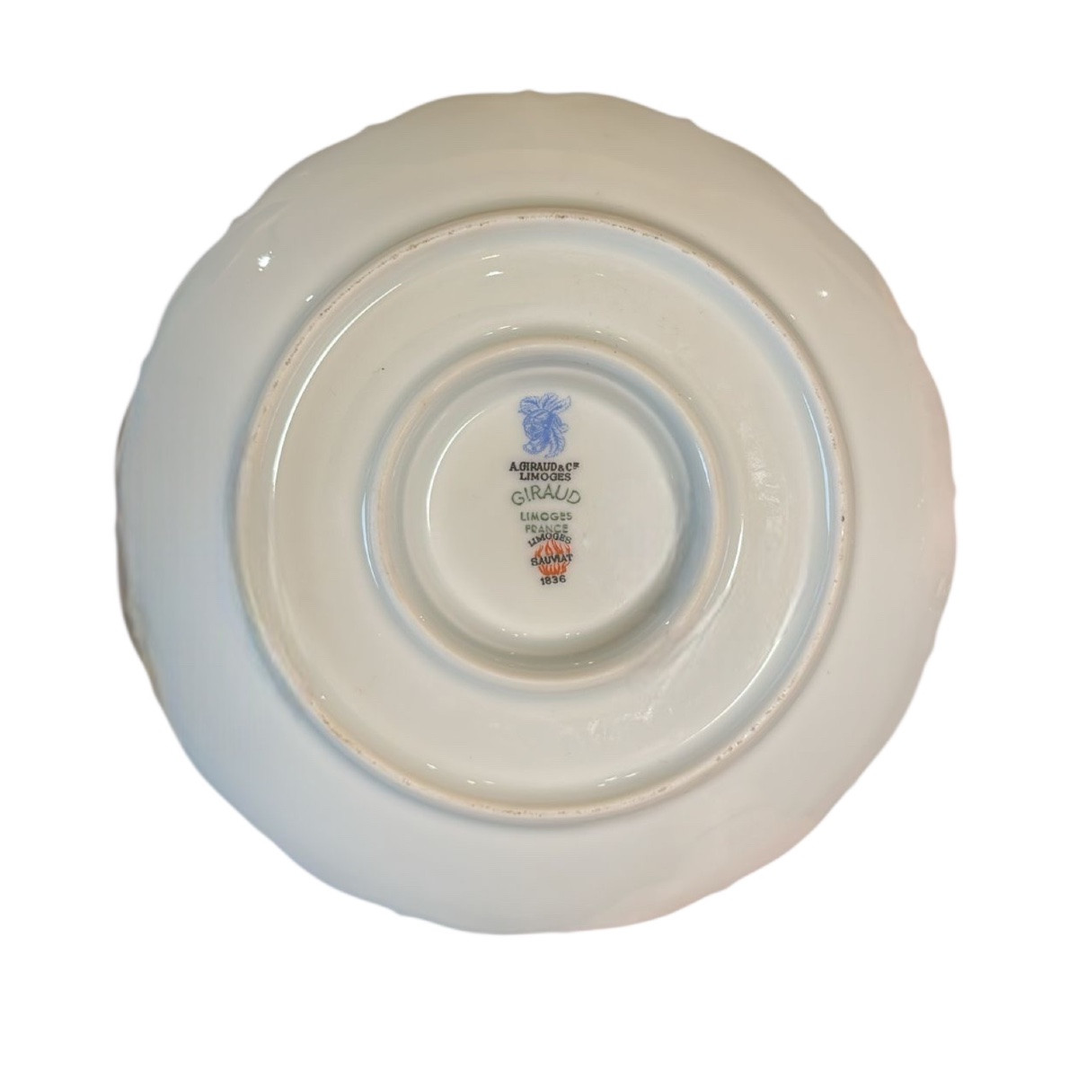 Service Of Plates Of 12 Porcelain Place Settings. Giraud-limoges France. XX Sec.-photo-2