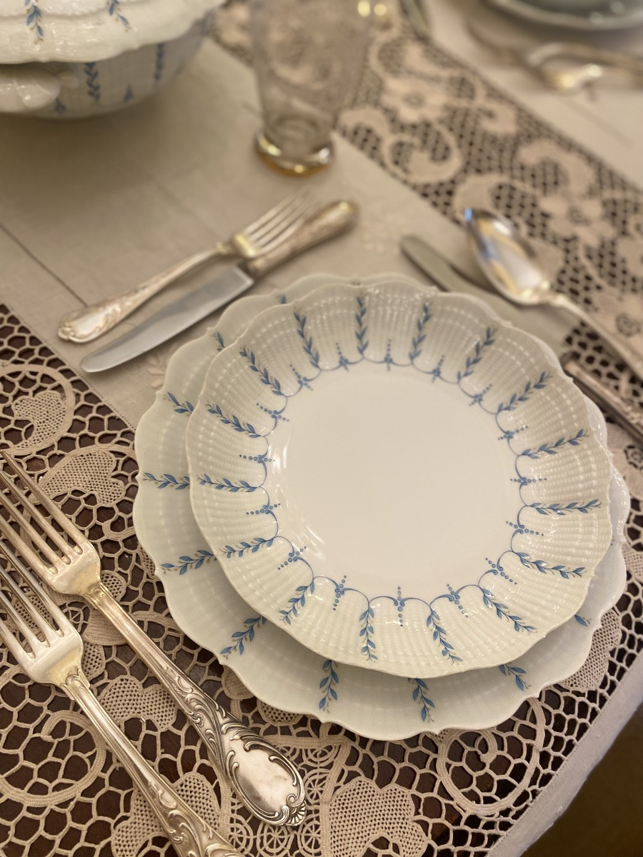 Service Of Plates Of 12 Porcelain Place Settings. Giraud-limoges France. XX Sec.-photo-4