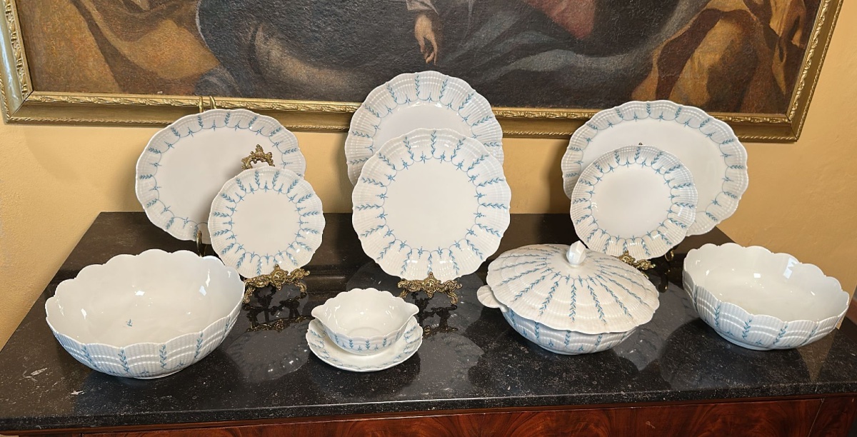 Service Of Plates Of 12 Porcelain Place Settings. Giraud-limoges France. XX Sec.-photo-7