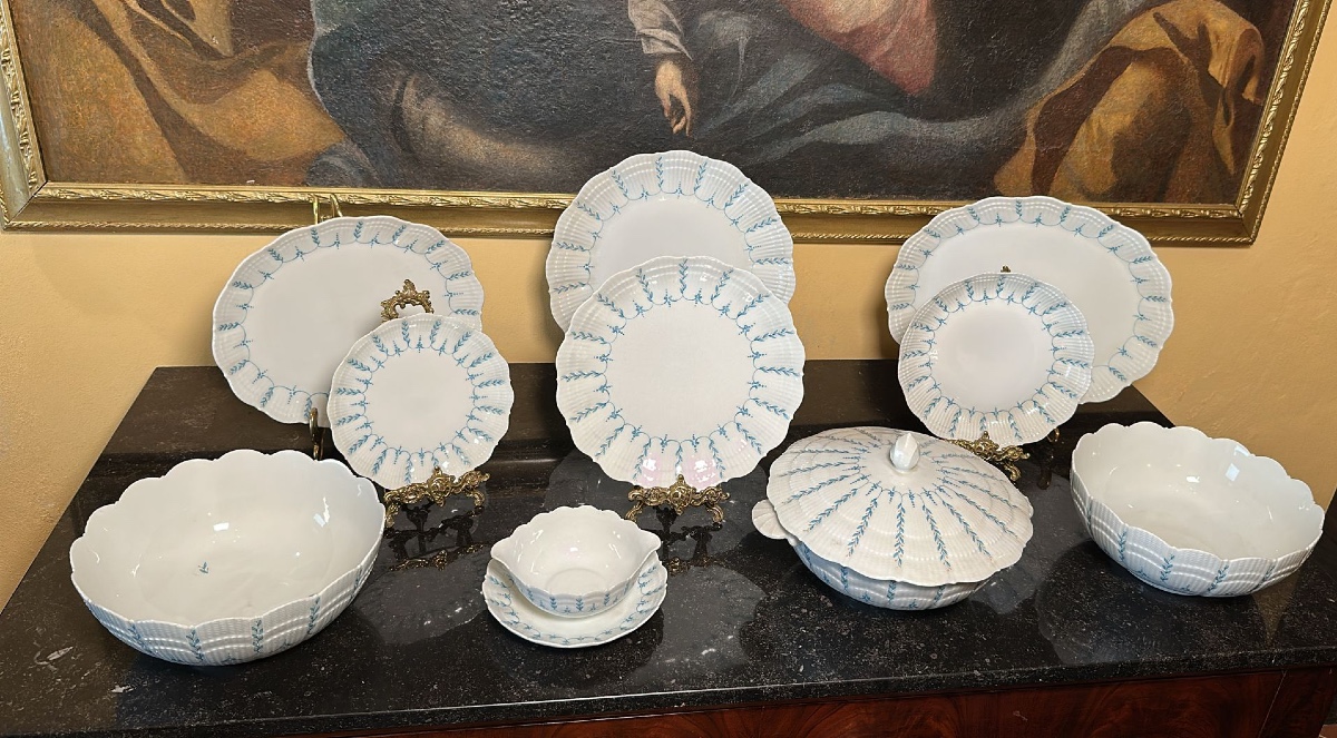 Service Of Plates Of 12 Porcelain Place Settings. Giraud-limoges France. XX Sec.-photo-8