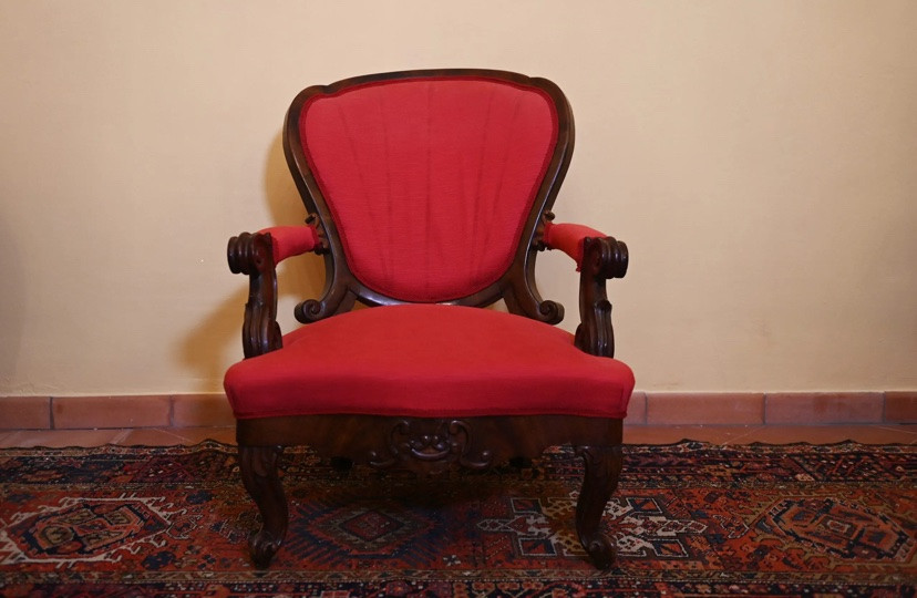 Pair Of Mahogany Armchairs - Luigi Filippo-napoli.-photo-2