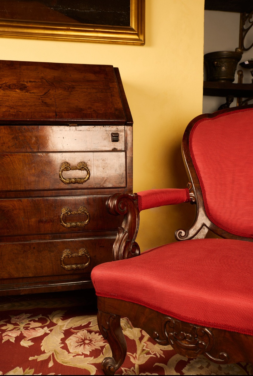 Pair Of Mahogany Armchairs - Luigi Filippo-napoli.-photo-4