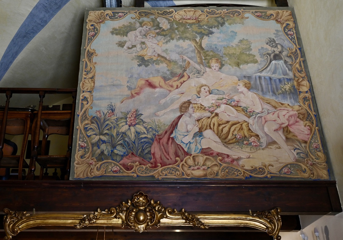 Grass-juice Tapestry Depicting A Bucolic Scene. Sec. 20th-photo-1
