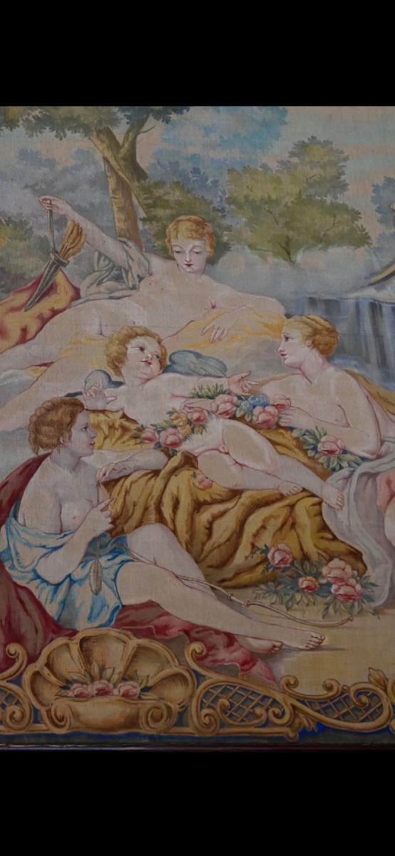 Grass-juice Tapestry Depicting A Bucolic Scene. Sec. 20th-photo-4
