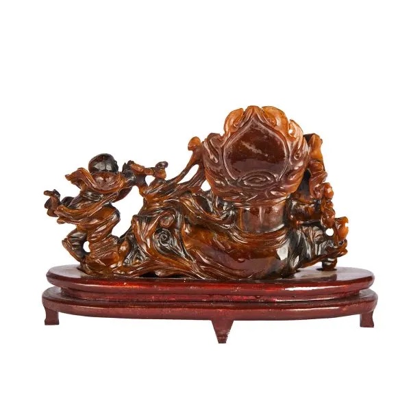 Sculpture en œil de tigre. Chine, fin du XIXe siècle-photo-3