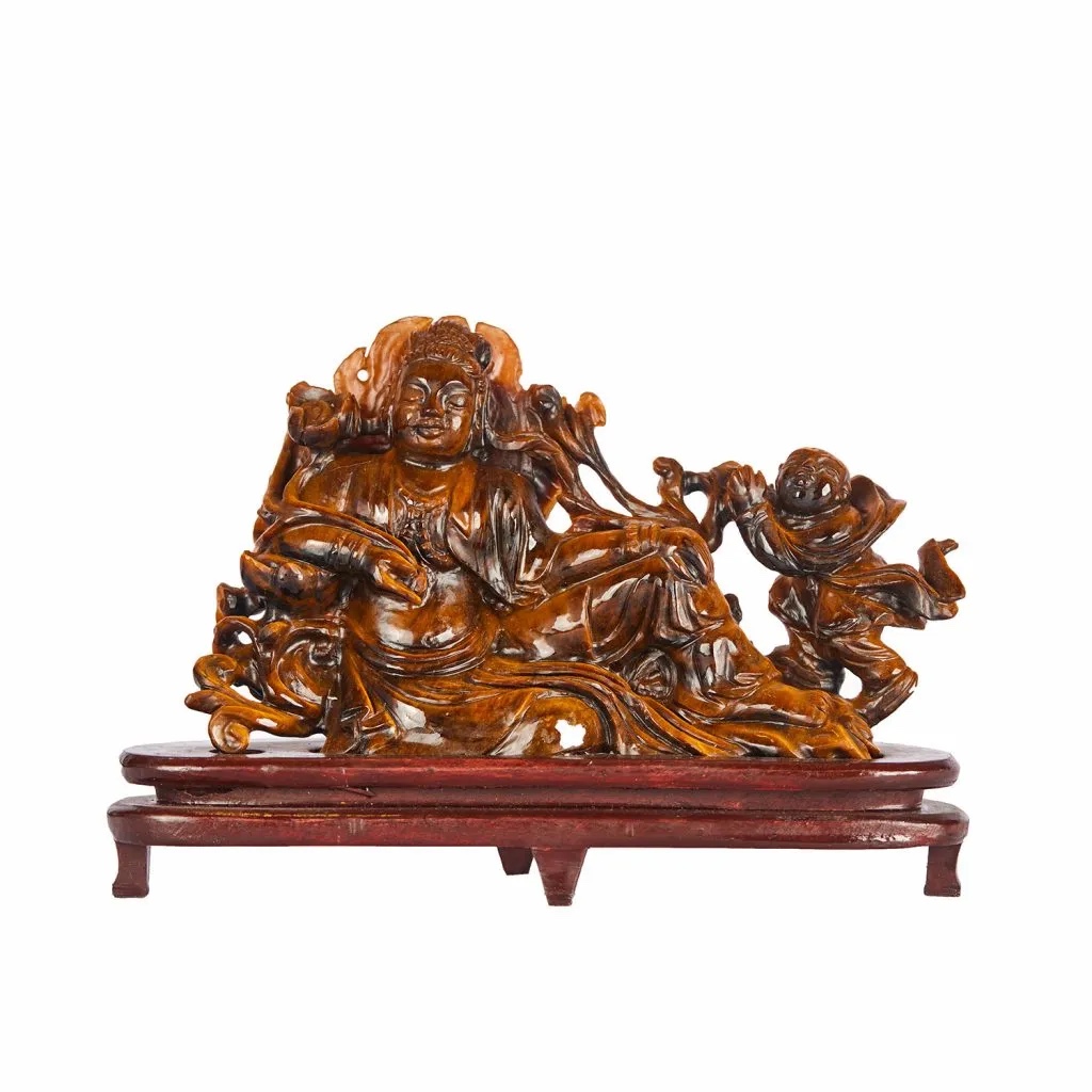 Sculpture en œil de tigre. Chine, fin du XIXe siècle