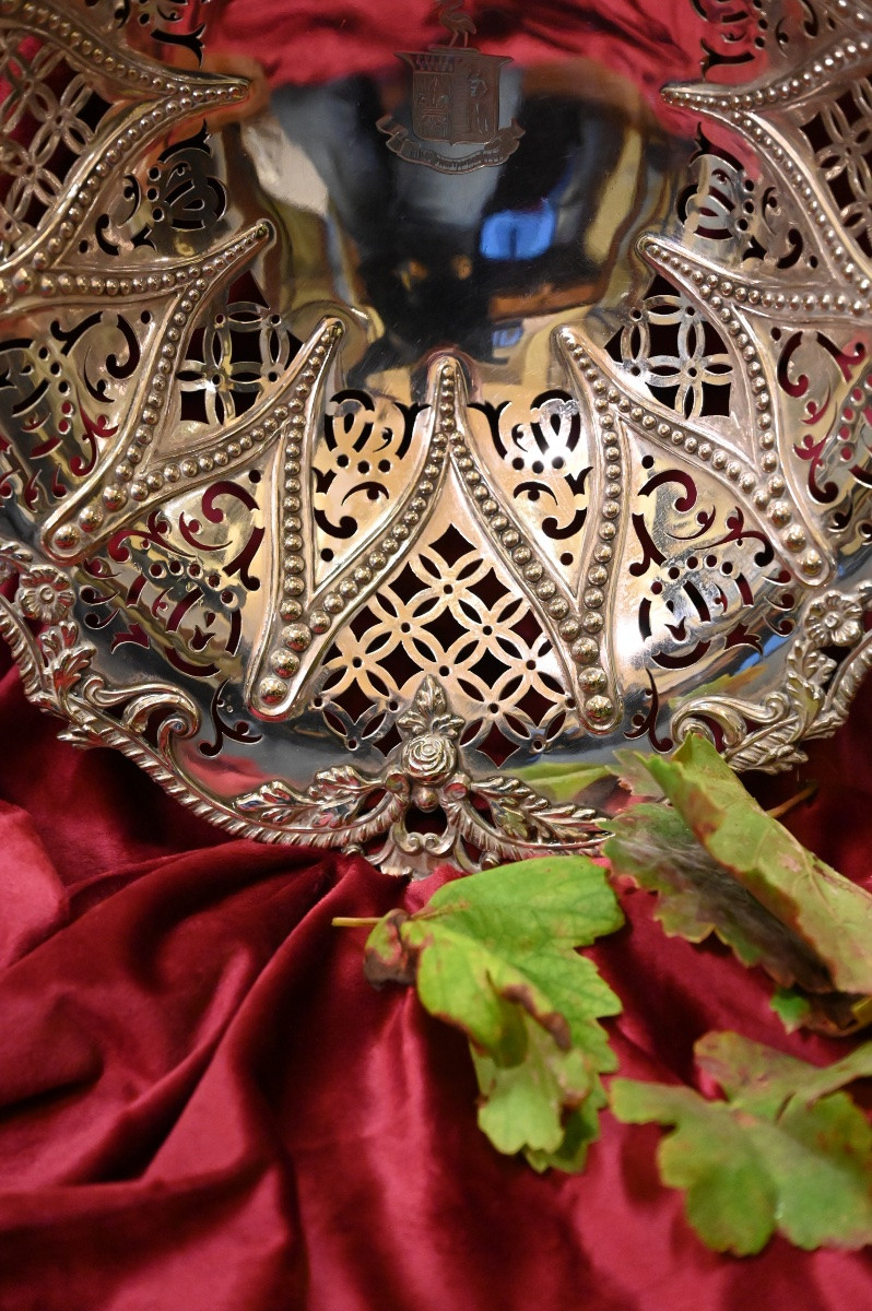 Panier en métal argenté. Angleterre, fin du siècle. XIXe-photo-1