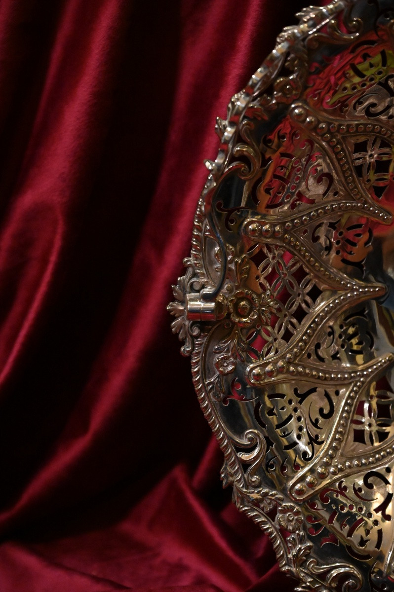 Panier en métal argenté. Angleterre, fin du siècle. XIXe-photo-2