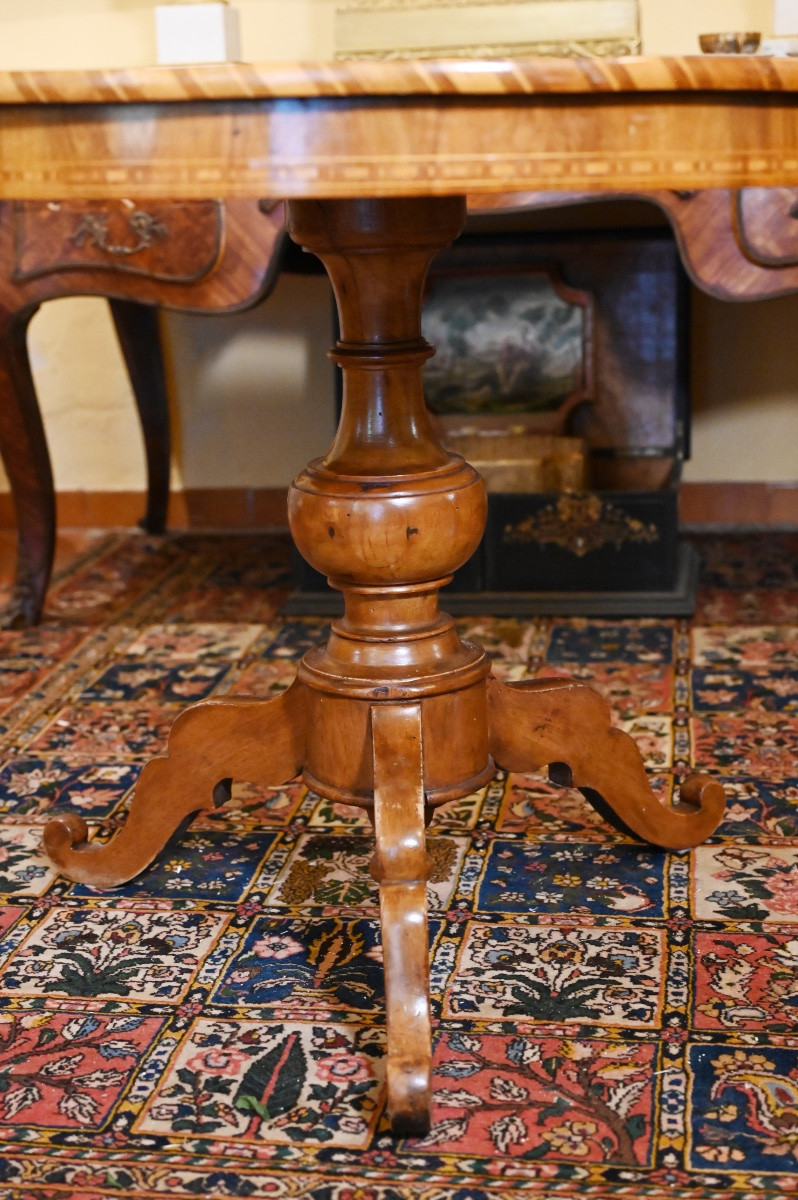 Circular Sorrentino Table In Walnut. XIXth Century-photo-3
