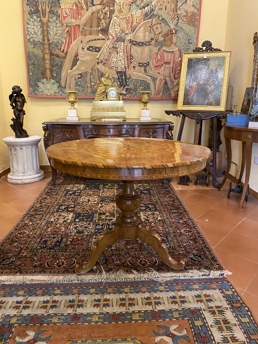 Circular Sorrentino Table In Walnut. XIXth Century-photo-7