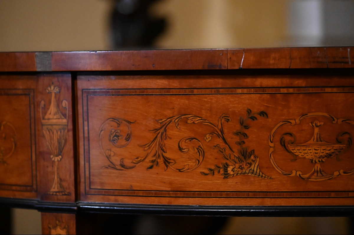 Sheraton Demi-lune Console Table – England, Late 19th Century-photo-5