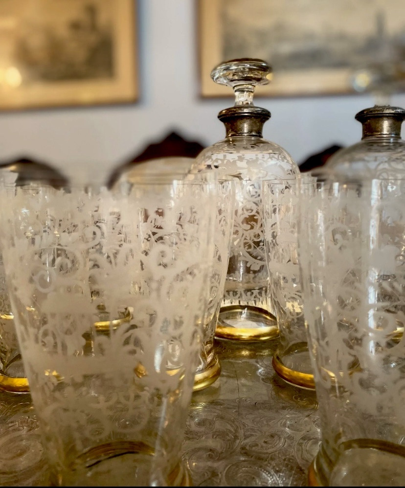 Crystal Service With Chinoiserie Engraving – Late 19th Century-photo-3