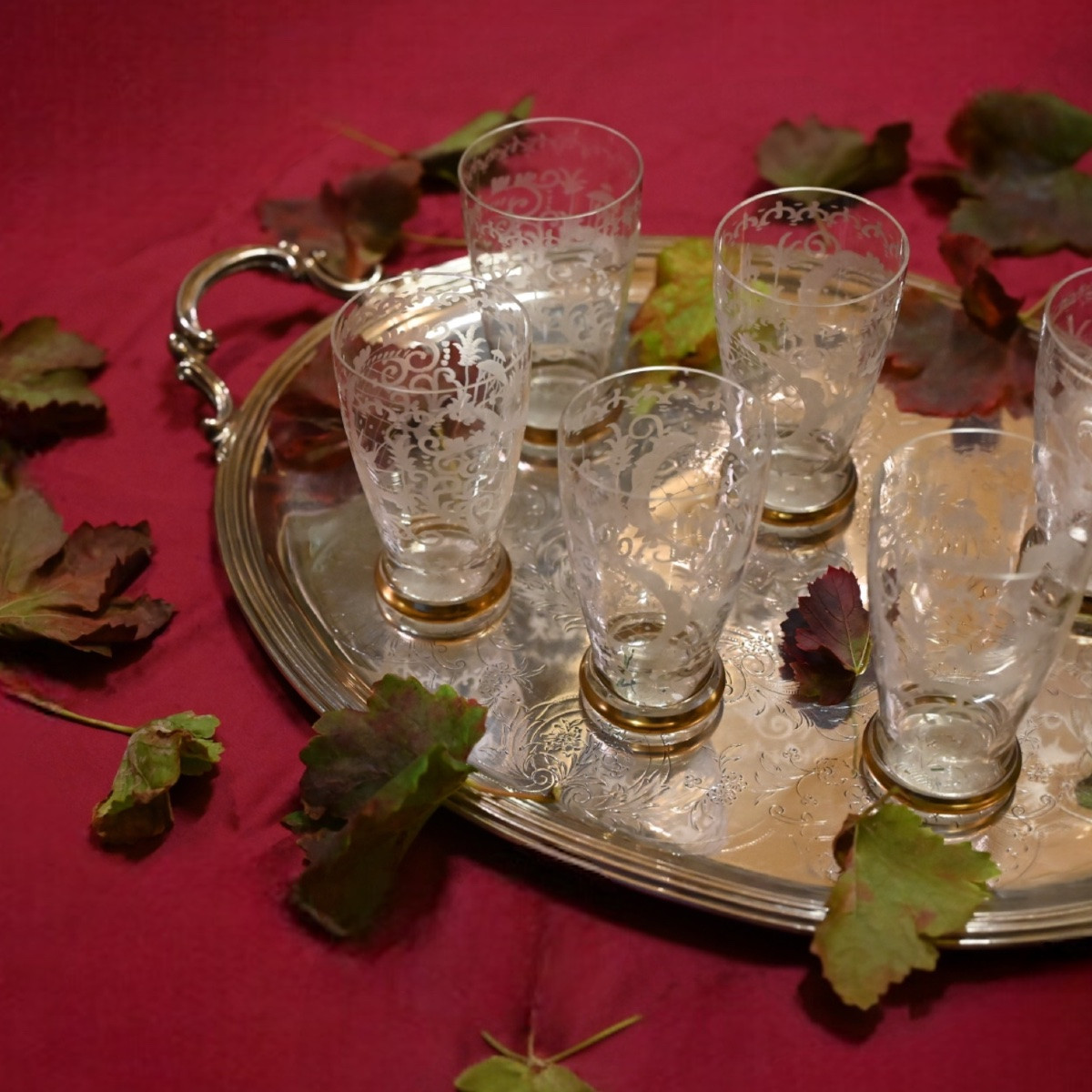 Crystal Service With Chinoiserie Engraving – Late 19th Century-photo-1