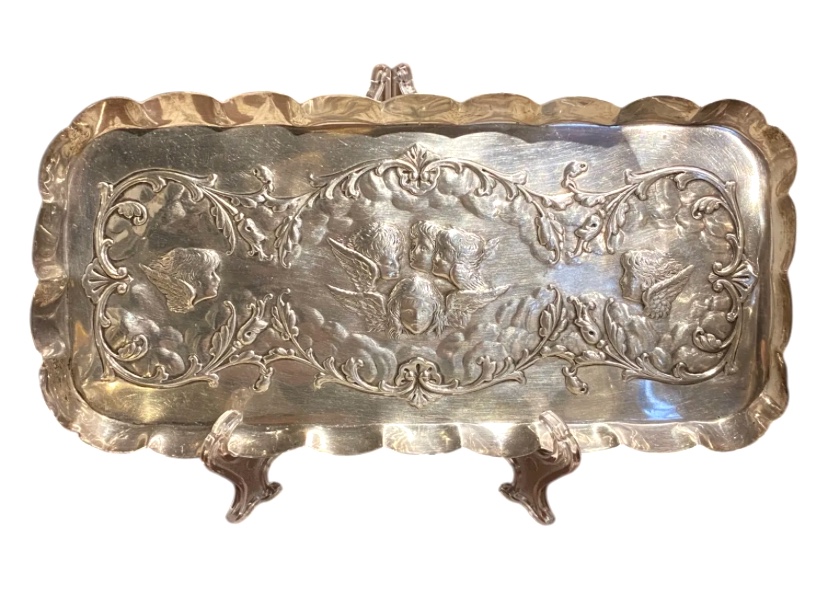 Petit Plateau Rectangulaire en Argent Sterling – William Comyns pour Hardy Bros (1896)