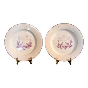 Pair Of Large Dishes. Ferdinandea Manufactory, Sec. 18th