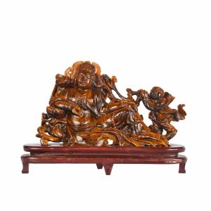 Sculpture en œil de tigre. Chine, fin du XIXe siècle