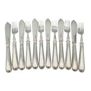 Service à dessert (entremets) en métal argenté - Walker & Hall, Sheffield -Angleterre, XXe sièc