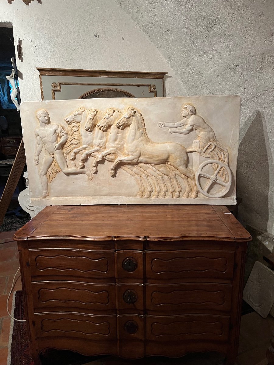 Important Bas- Relief En Plâtre -photo-4