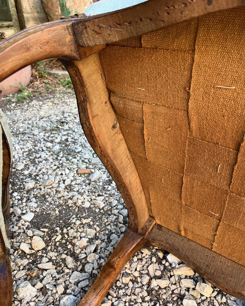 Paire De Fauteuils à Dossier Plat  XVIIIe -photo-5