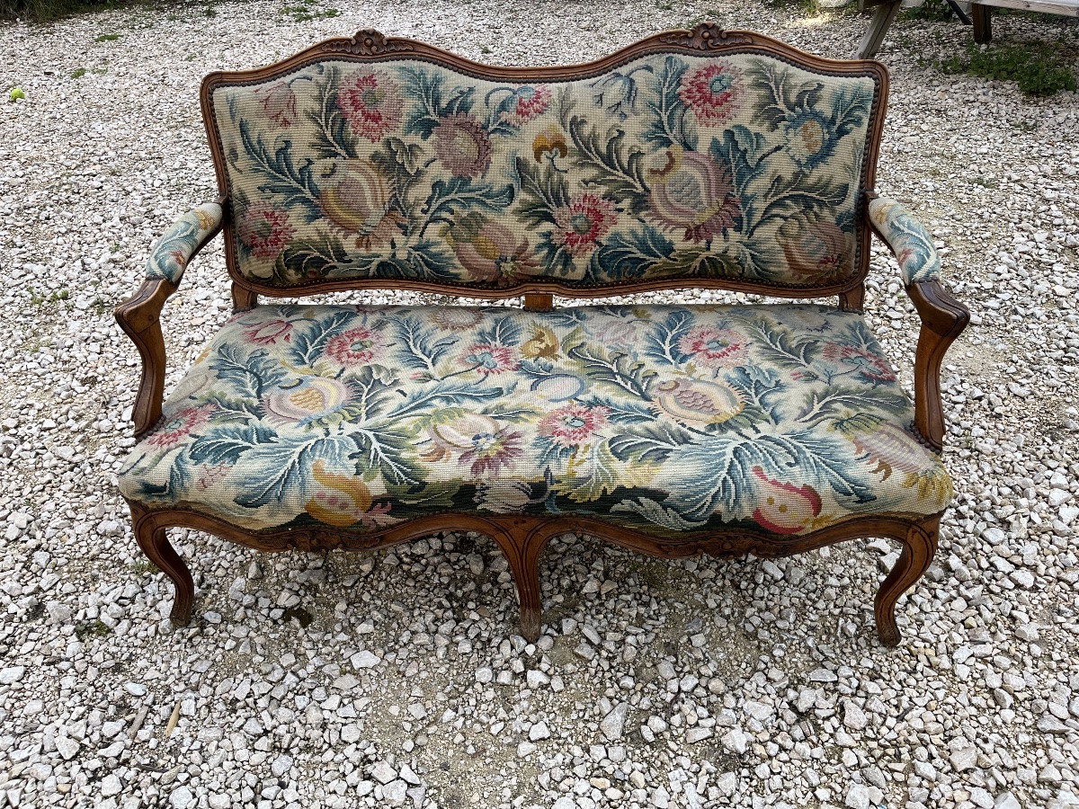 Banquette à Deux Places Louis XV -photo-3