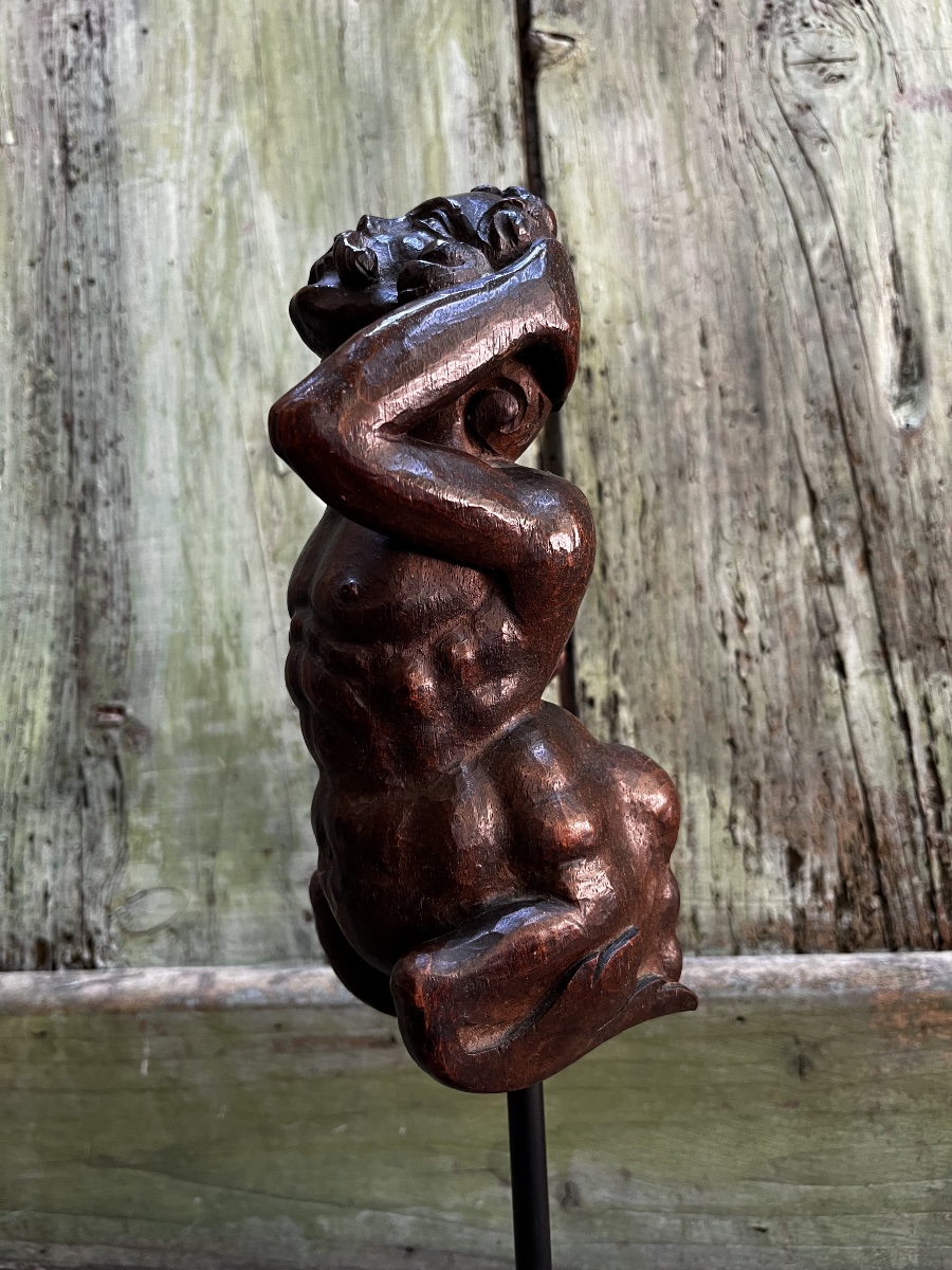 Atlante en bois fin du XVIIe , début XVIIIe siècle -photo-4