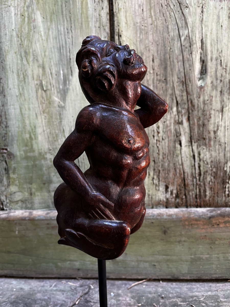 Atlante en bois fin du XVIIe , début XVIIIe siècle -photo-4