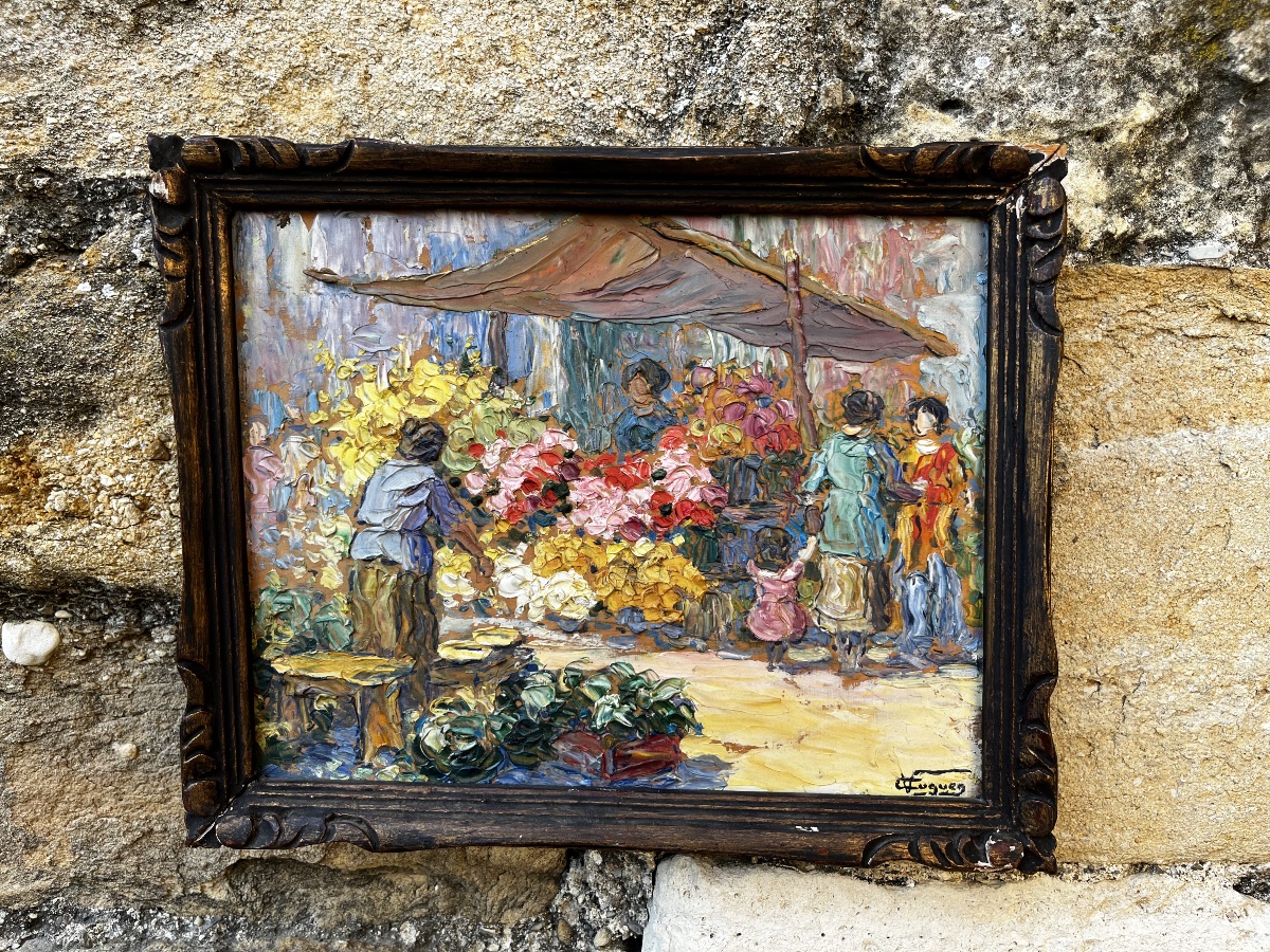 Marché aux fleurs , Victor Louis Cuguen ( 1882-1966) -photo-4