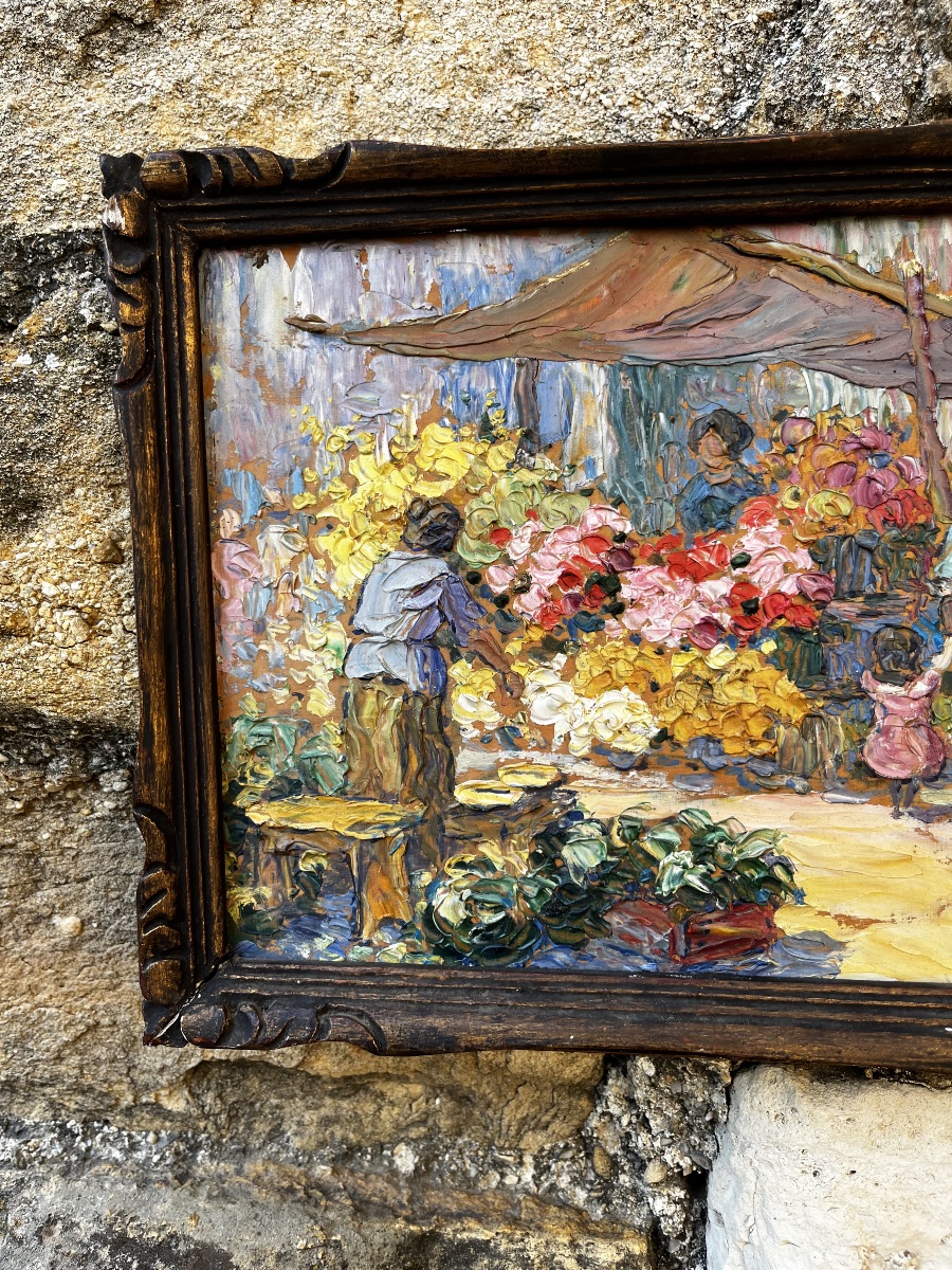 Marché aux fleurs , Victor Louis Cuguen ( 1882-1966) -photo-2