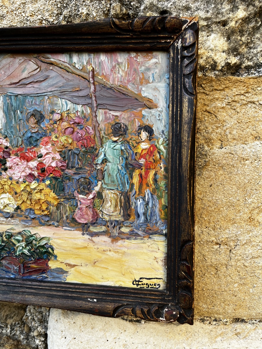 Marché aux fleurs , Victor Louis Cuguen ( 1882-1966) -photo-3