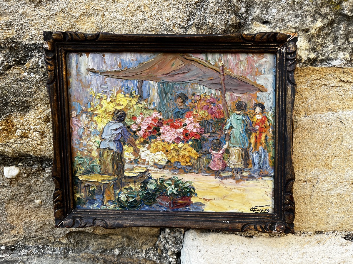 Marché aux fleurs , Victor Louis Cuguen ( 1882-1966) -photo-4