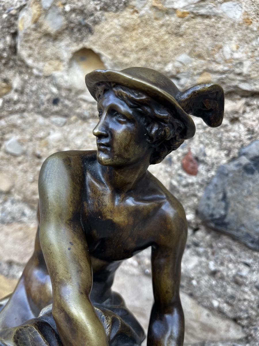 Bronze After Pigalle, Mercury. 19th Century -photo-1