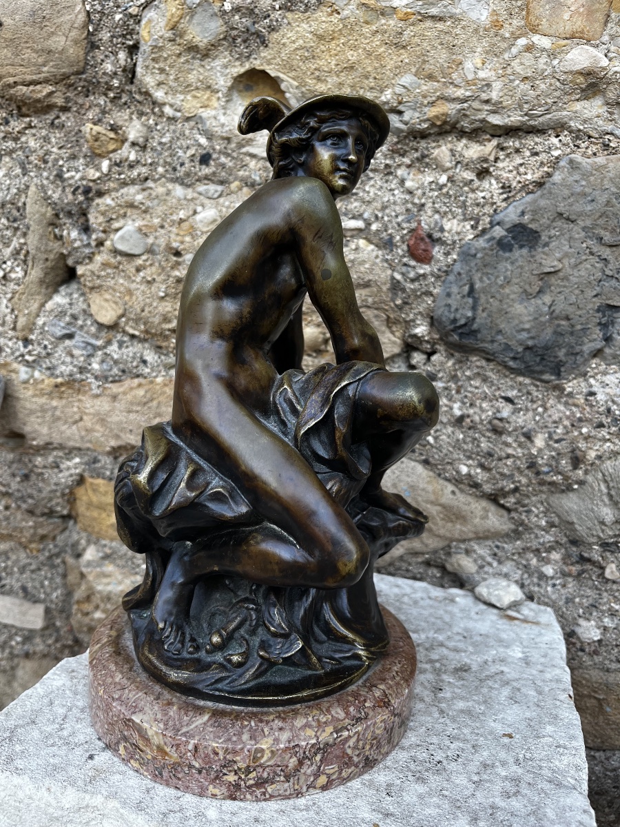Bronze After Pigalle, Mercury. 19th Century -photo-5