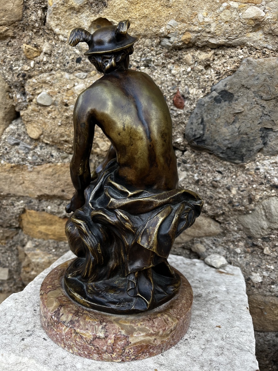 Bronze After Pigalle, Mercury. 19th Century -photo-6