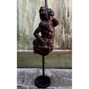 Atlante en bois fin du XVIIe , début XVIIIe siècle