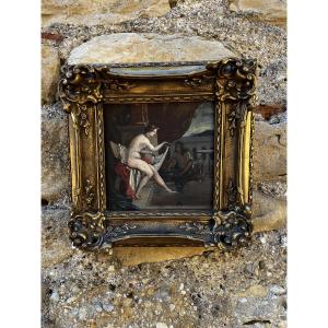 Tableau huile sur bois fin du XIXe début du XXe siècle
