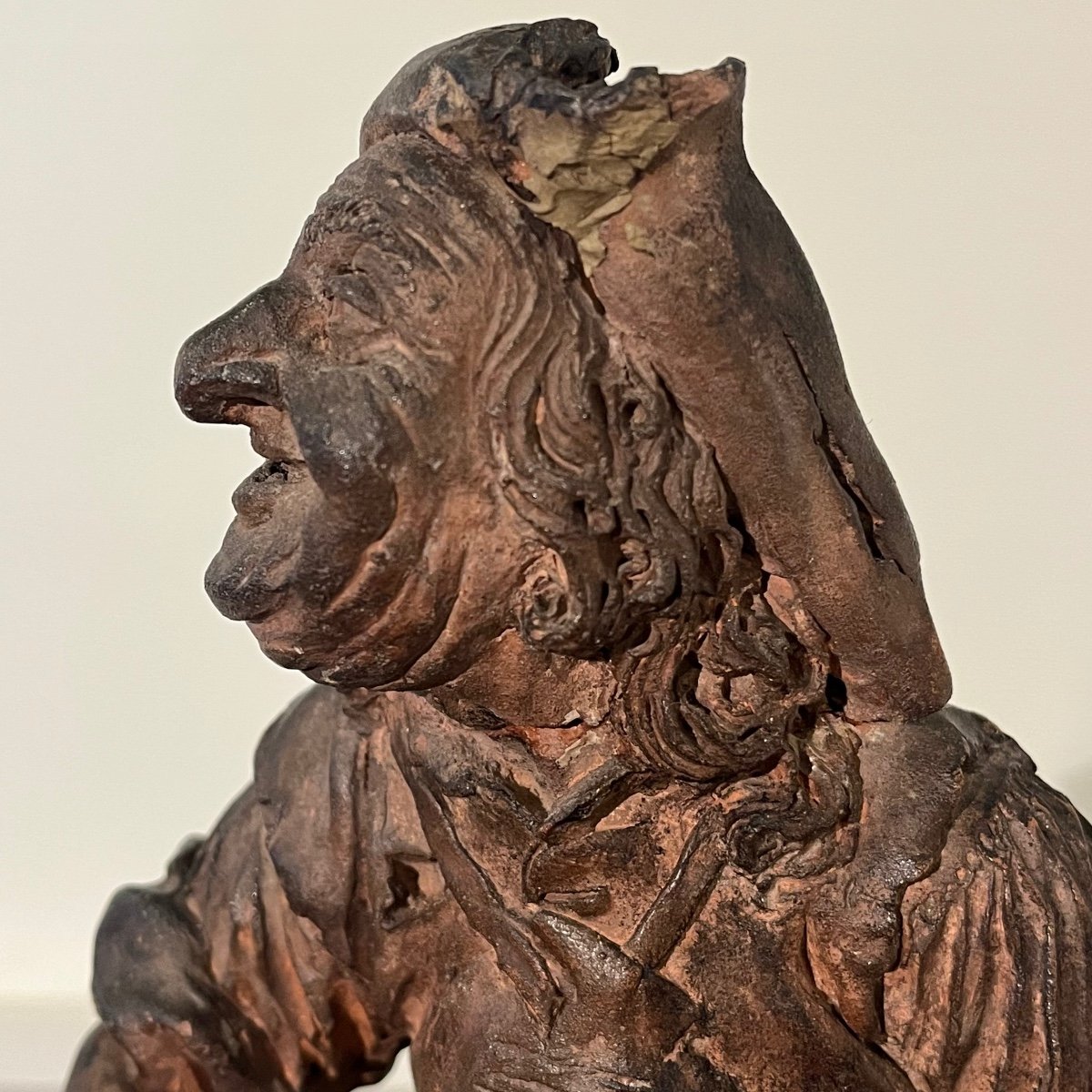 The Savetier. Njf Holain. 18th Century Terracotta -photo-2