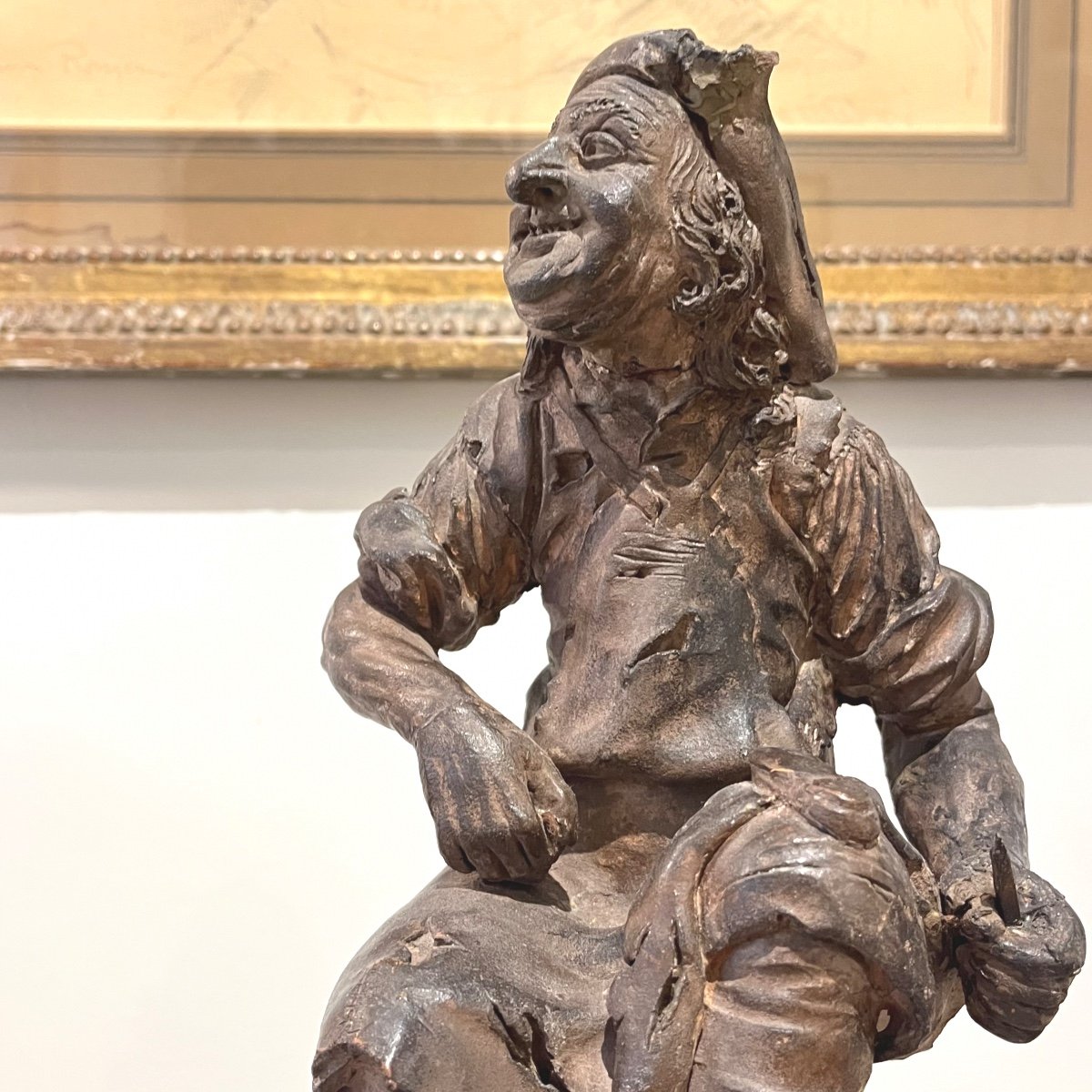 The Savetier. Njf Holain. 18th Century Terracotta 