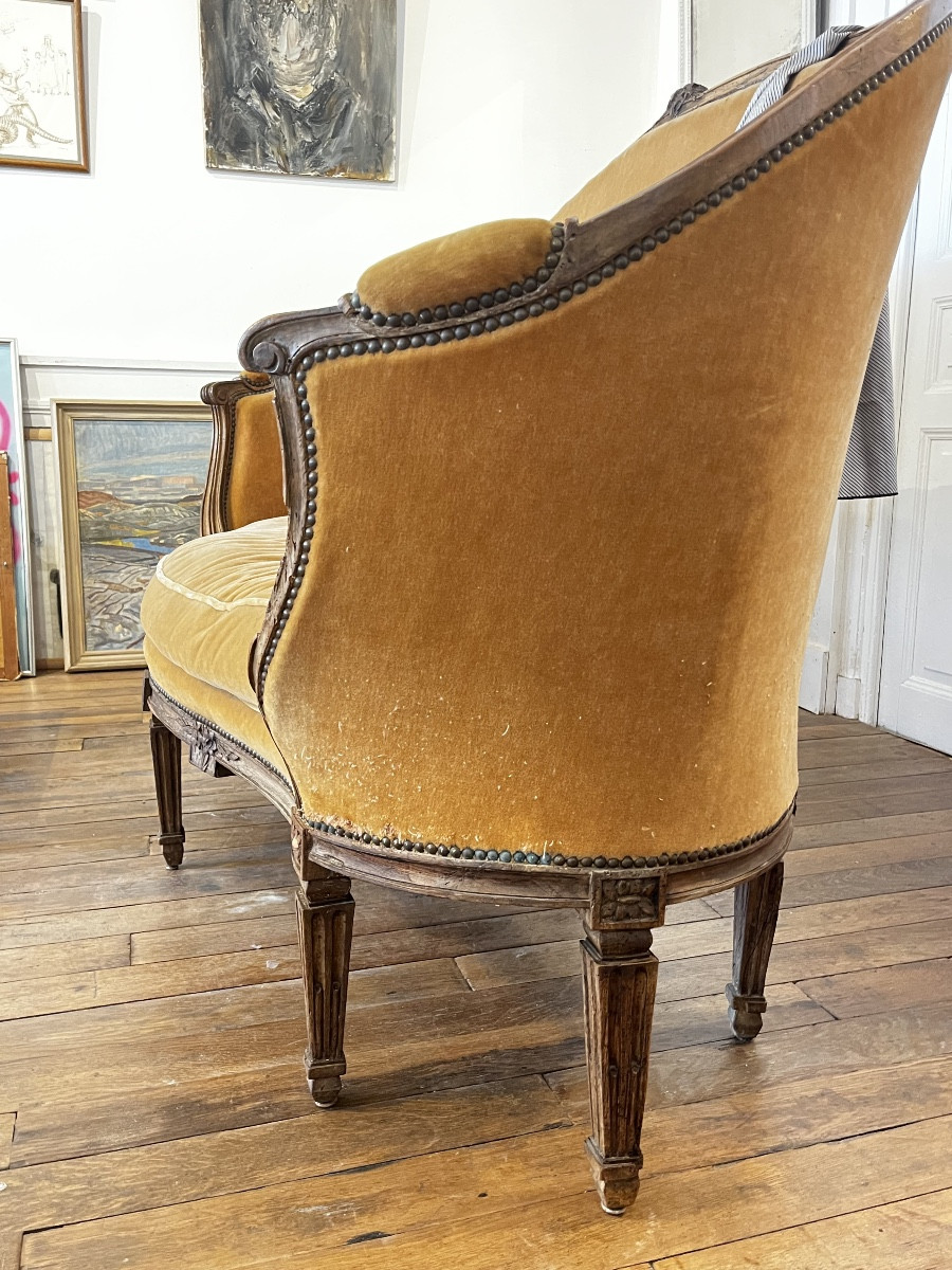 Large Louis XVI Period Basket Sofa-photo-3