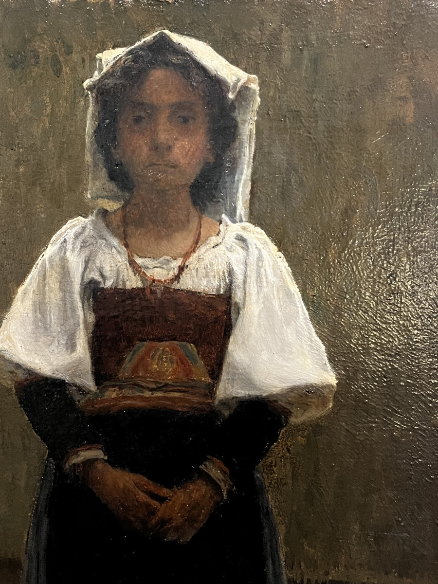 Portrait de Romaine, J.A.Gibert, Rome 1889-photo-3