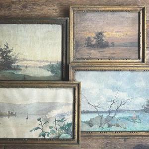 4 Small Landscapes. Late 19th Century.
