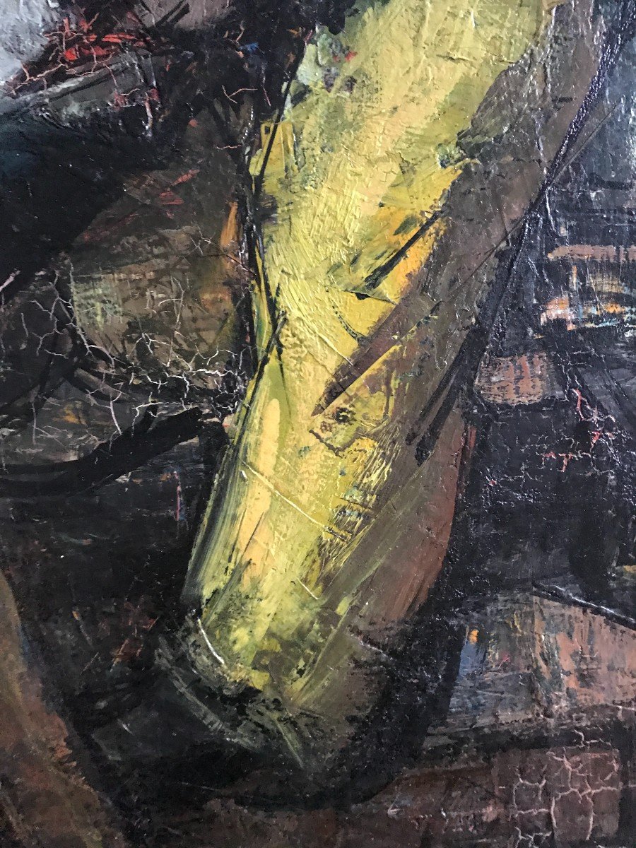 Rodolphe Caillaud Tuna Fishermen In Saint-jean-de-luz Oil On Panel Circa 1960-photo-1