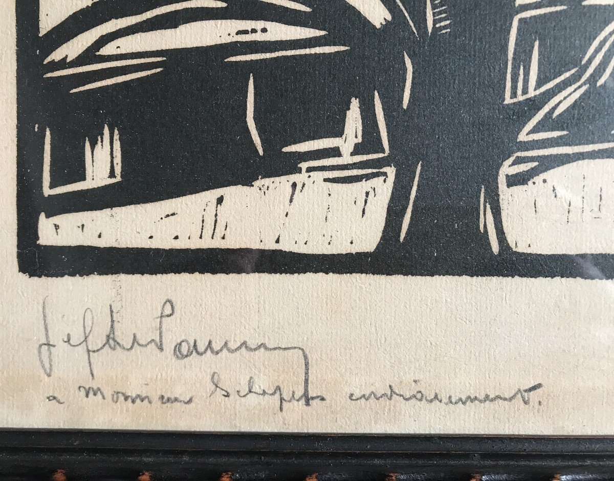 épreuve d'Artiste Estampe Lithographie XXème Siècle Paris Signée Noir Et Blanc (dlg Laboureur)-photo-4