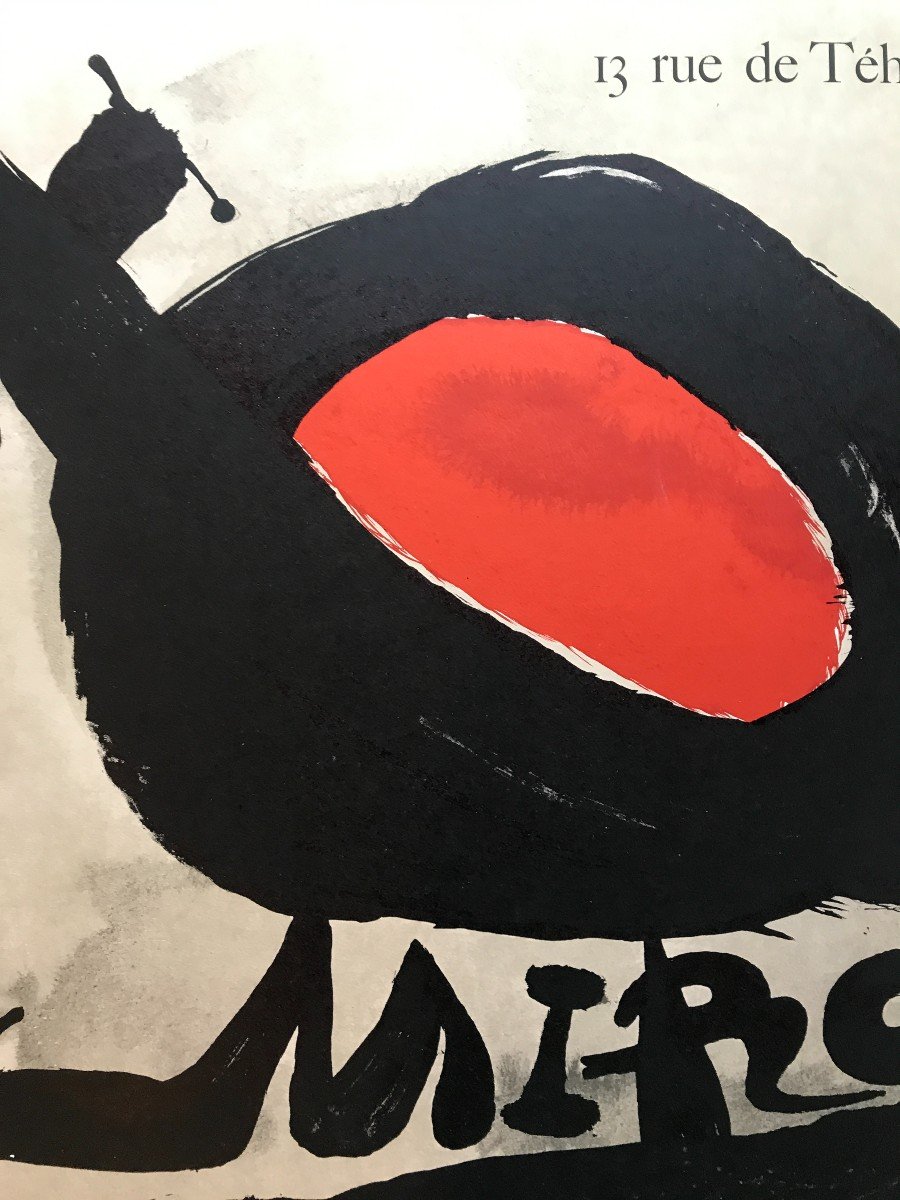 Affiche Lithographie Joan Miro Galerie Maeght "l'Oiseau lunaire l'Oiseau solaire" vers 1970/80-photo-3
