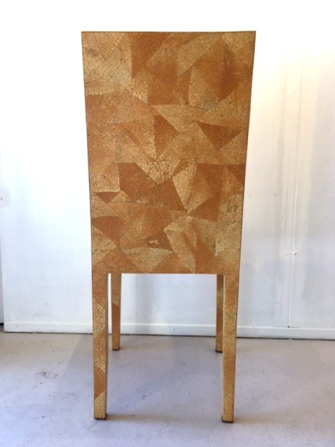 Series Of 6 Original Art Deco & Neoclassical Style Chairs From The 1980s Resin Marquetry-photo-2