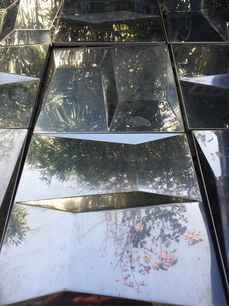 Series Of 17 Decorative Panels 1970 Metal Design France-photo-1